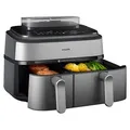 Produktbild: PHILIPS NA555/00 Steam Airfryer 5000 Series Dual Basket 9L Kapazität (3L+6L) Dampfgarer & Heißluftfritteuse
