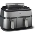 Produktbild: Philips - Steam Airfryer 5000 Series Dual Basket - Airfryer & Steamer In Einem Gerät, 9 L, Rapidair Plus Technologie, 19 Funktionen Of Kochen, 90% Weniger Of Fett, 2 Körbe, Dampfreinigung (na555/00