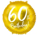 Produktbild: Folienballon 60 Gold – Zahlenballon 60. Geburtstag