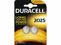 Produktbild: 2 x Batterie Duracell CR2025 Lithium 3V Knopfzelle 2 Batterien im Blister