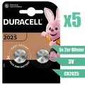 Produktbild: 5 x Duracell CR 2025 3V Lithium DL2025 Batterie Knopfzelle im 2er Blister