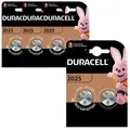 Produktbild: 4x Duracell Knopfzelle Lithium CR 2025 DL2025 3V Batterien 2er Blister