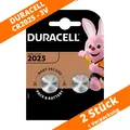 Produktbild: 2 x CR2025 Duracell Lithium Knopfzelle DL2025 150mAh 3V Batterie Coin 1 x 2er
