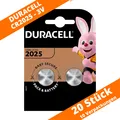 Produktbild: Duracell CR2025 Knopfzellen (20 Stück) CR 2025 Lithium-Knopfzelle 3 V