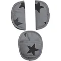 Produktbild: Original Dooky Universal Pads Grey Stars Gurtschoner & Gurtpolster geeignet für Altersgruppe 0+ und 3 & 5 Punkt Gurte für Babyschale, Kinderwagen, Buggy & Autositz, grau