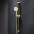 Produktbild: Duschset Gold mit Handbrause & Duschkopf – Duscharmatur, Brausegarnitur, Duschstange – Wandmontage, 3 Strahlarten, Antikalk-Funktion