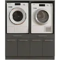 Produktbild: Hauswirtschaftsraum Laundreezy, Anthrazit, Holzwerkstoff, 2 Schubladen, 135x162x67.5 cm, Waschküche, Hauswirtschaftsraum