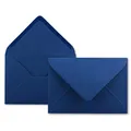 Produktbild: 50x Brief-Umschläge in Nacht-Blau/Dunkelblau - 80 g/m² - Kuverts in DIN B6 Format 12,5 x 17,6 cm - Nassklebung ohne Fenster