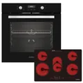 Produktbild: KB-ELEMENTS Autarkes Herdset 73L Einbaubackofen 60cm + 77cm Glaskeramikkochfeld