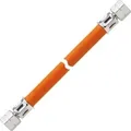 Produktbild: Mitteldruck-Schlauchleitung Gas, 80cm orange, bis 10 bar, Gummi mit Textileinlage