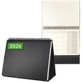 Produktbild: C2681 Tischkalender Querkalender 2026 ca. A5 quer schwarz Hardcover 2 Seiten ...