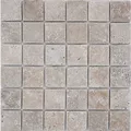Produktbild: Travertin Mosaikfliesen Steine Wand Boden Naturstein Medio hellbeige creme Wandverblender Duschtasse Duschwand Küchenfliese - MOS43-46048