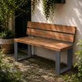 Produktbild: HAGO24 Bankgestell Bankkufen Anthrazit hochwertige Bank Füße Stahl Bankbeine Sitzbank Rückenlehne DIY Metallgestell Bank & Gartenbank