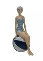 Produktbild: Kaufhaus le petit Dekofigur Frau im Badeanzug Mollige Dicke Dame Rubens Deko Retro Skulptur Figur, Dekoskulptur, Dekoobjekt, Sammelfigur aus Polyresin (Kunststein)