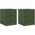 Produktbild: vidaXL Nachttische 2 Stk. Grün 34,5x39x44 cm Stahl