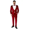 Produktbild: Opposuits Partyanzug Roter Samt Deluxe Anzug - Santa Weihnachtskostüm, Eleganter Smoking Anzug für gediegene Weihnachtsmänner rot 58