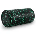 Produktbild: ProsourceFit High Density Foam Rollers 12 - inches long, Firm Full Body Athletic Massage Tool for Back Stretching, Yoga, Pilates, Post Workout Muscle Recuperation, Black/Green