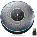 Produktbild: eMeet Konferenz-Lautsprecher OfficeCore M2 Stand-Lautsprecher (Bluetooth, Konferenz-Lautsprecher mit 4 AI Array Mikrofonen, Echo- & Geräuschunterdrückung, geeignet für bis zu 8 Personen, AUX, USB, 360° Spracherkennung) grau 12.50 cm x 3.50 cm x 12.50 cm