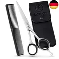 Produktbild: FABCARE Profi Haarschere mit Kamm und Etui - Haarschneideschere mit