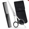 Produktbild: FABCARE Profi Haarschere mit Kamm und Etui - Haarschneideschere mit