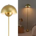 Produktbild: Alpinaluz Stehleuchte mit gewölbtem Parabolschirm: Klassisch, modern und nordisch, ideal für Wohnzimmer und Esszimmer mit E27-Sockel (Gold)