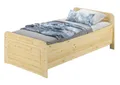 Produktbild: ERST-HOLZ Massivholzbett Seniorenbett Extra Hoch 100 x 200 cm Höhenverstellbar Massive Kiefer, Kiefer farblos lackiert