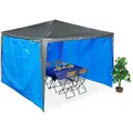 Produktbild: Relaxdays Seitenteile für Pavillon, 3er Set, 2x3 m, wasserdicht, Seitenwände mit Klettverschluss, PE, ohne Fenster, blau