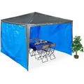 Produktbild: Relaxdays Seitenteile für Pavillon, 3er Set, 2x3 m, wasserdicht, Seitenwände mit Klettverschluss, PE, ohne Fenster, blau