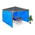 Produktbild: Relaxdays Seitenteile für Pavillon, 3er Set, 2x3 m, wasserdicht, Seitenwände mit Klettverschluss, PE, ohne Fenster, blau