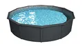 Produktbild: Steinbach Stahlwandpool Set Nuovo de Luxe II – 012151G – Ø 460 x 120 cm – Robuster Pool in Anthrazit für bis zu 17.900 l Wasserinhalt – Mit winterfester silbergrauer Innenfolie und zahlreichem Zubehör