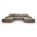 Produktbild: Lookway Modernes Ecksofa LAVIO U mit Schlaffunktion und Bettkasten – Großes U-Form Sofa mit Bettfunktion, Länge 150x290 cm, Breite 348 cm, Komfort Wohnlandschaft mit Stauraum (Cappuccino - Anafi 06)