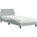 Produktbild: vidaXL Bett mit Matratze Dover Hellgrau 90x190 cm Samt 3208311