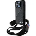 Produktbild: BMW M Edition Carbon Stripe & Strap Hülle iPhone 15 Pro Max – Schwarz