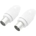 Produktbild: Hama Antennen-Adapter-Set Koax Koax-Stecker/Koax-Kupplung Klemmbar Weiß 2 Stück