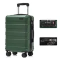 Produktbild: yonsly Premium Reisekoffer TSA-Schloss,YKK-Reißverschluss Hartschalen-Koffer Trolley Kabinenkoffer Rollkoffer Suitcase Handgepäck (Dunkelgrün, XL)