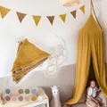 Produktbild: LILIMAUS Wimpelkette Stoff [in 12 Farben] Wimpelkette Kinderzimmer - 100% Baumwolle Handmade Girlande Stoff - Wimpelkette Musselin - Hausbett Deko Mädchen & Jungen - Girlande für Babyzimmer
