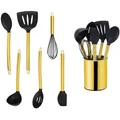 Produktbild: Echtwerk Küchenhelferset, Schwarz, Gold, Metall, 7-teilig, Aufhängeöse, hitzebeständig, einfache Handhabung, Kochen, Küchenhelfer, Küchenhelfer Sets