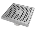 Produktbild: Duschablauf 200x200 mm Edelstahl 304 – Bodenablauf mit Edelstahlrost – Ablauf Dusche Bad – Ablaufgarnitur begehbare Dusche – rostfrei