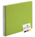 Produktbild: goldbuch 25 362 Spiralalbum Bella Vista, Foto Album 35 x 30 x 1,5 cm - Spirale ⌀ 2,8 cm, Fotoalbum, 40 weiße Seiten, Erinnerungsalbum Leinen, Fotobuch für Bilder und Fotos zum Einkleben, Grün