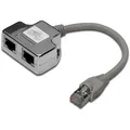 Produktbild: DIGITUS CAT 5e Patchkabel-Adapter, 2x CAT 5e, geschirmt PC-PC, 2x RJ45-Buchse zu 1x RJ45-Stecker, 0,19 m