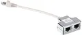 Produktbild: DIGITUS DN-93904 – Netzwerkkabel Adapter Ca 5e – 1 Stück – 2 Signale über 1 Kabel – Cat5e LAN Splitter – Ethernet RJ45 Adapter – Kompatibel mit PoE Mode A – Silber