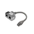 Produktbild: DIGITUS CAT 5e Klasse D Patchkabel Adapter geschirmt 2x RJ45 zu 1x RJ45
