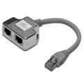 Produktbild: Digitus T-Adapter RJ45 CAT5e 19cm 2x RJ45-Buchse zu 1x RJ45-Stecker NEU