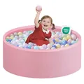 Produktbild: Zedachica Bällebad Baby 90Cmx30Cm Schaumstoff Rund Bällebad Kinder Baby ab 1 Jahr für Innen und Außenbereich Mädchen und Jungen, (Rosa, Ohne Bälle)