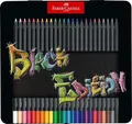 Produktbild: Faber-Castell 116425 Black Edition Buntstifte 24er Metallbox, Lebendige Buntstifte, Bruchsichere Kunststifte mit ergonomischem Griff, Malstifte für helles und dunkles Papier