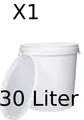 Produktbild: BenBow Eimer mit Deckel 30L x1 Weiß - lebensmittelecht, stabil, luftdicht, auslaufsicher, geruchsneutral - Plastikeimer mit Henkel - leer