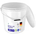 Produktbild: BenBow - Eimer mit Deckel 1x 30 Liter weiß - lebensmittelecht, stabil luftdicht auslaufsicher geruchsneutral - Aufbewahrungsbehälter aus Kunststoff mit Metalgriff - leer - Lagerbehälter - zu Hause