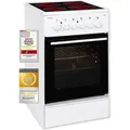 Produktbild: Exquisit ECM 5-4 Elektro-Standherd | Glaskeramik | Ober- / Unterhitze | Grill | Umluft | Weiß - Weiß