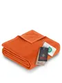 Produktbild: Ibena Porto Decke 150x200 cm – Baumwollmix weich, warm & waschbar, Kuscheldecke orange einfarbig