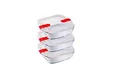 Produktbild: Pyrex Cook & Heat – Set mit 3 identischen quadratischen Behältern – 1 l – Borosilikatglas – Lunchbox – Hermetischer Deckel speziell für die Mikrowelle – hergestellt in Frankreich